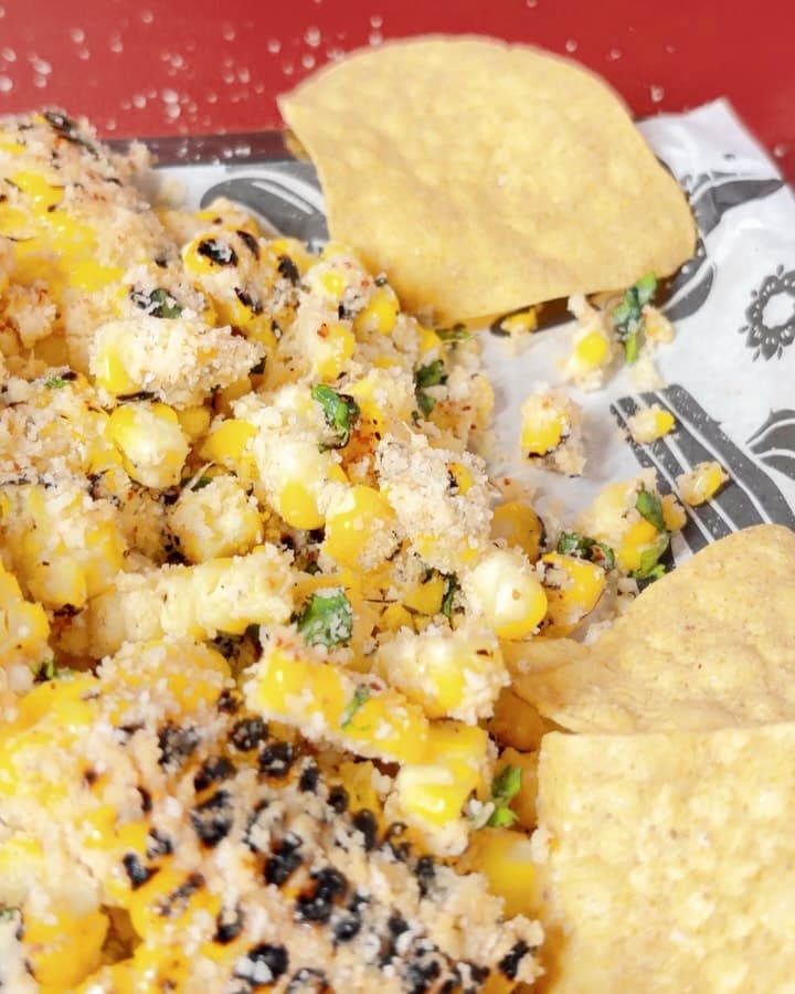 Elotes — street corn with chips